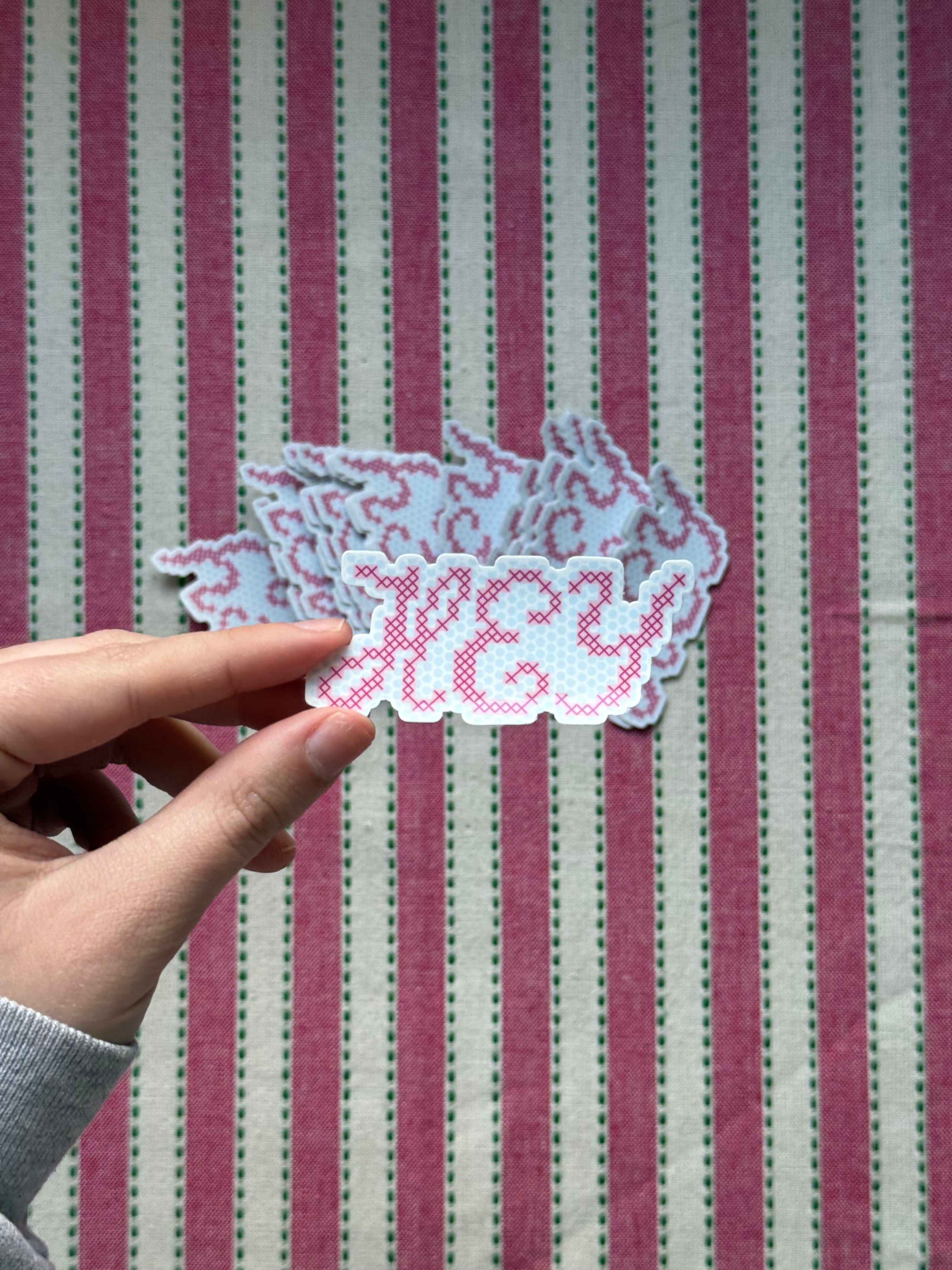 "HEY" Die Cut Sticker