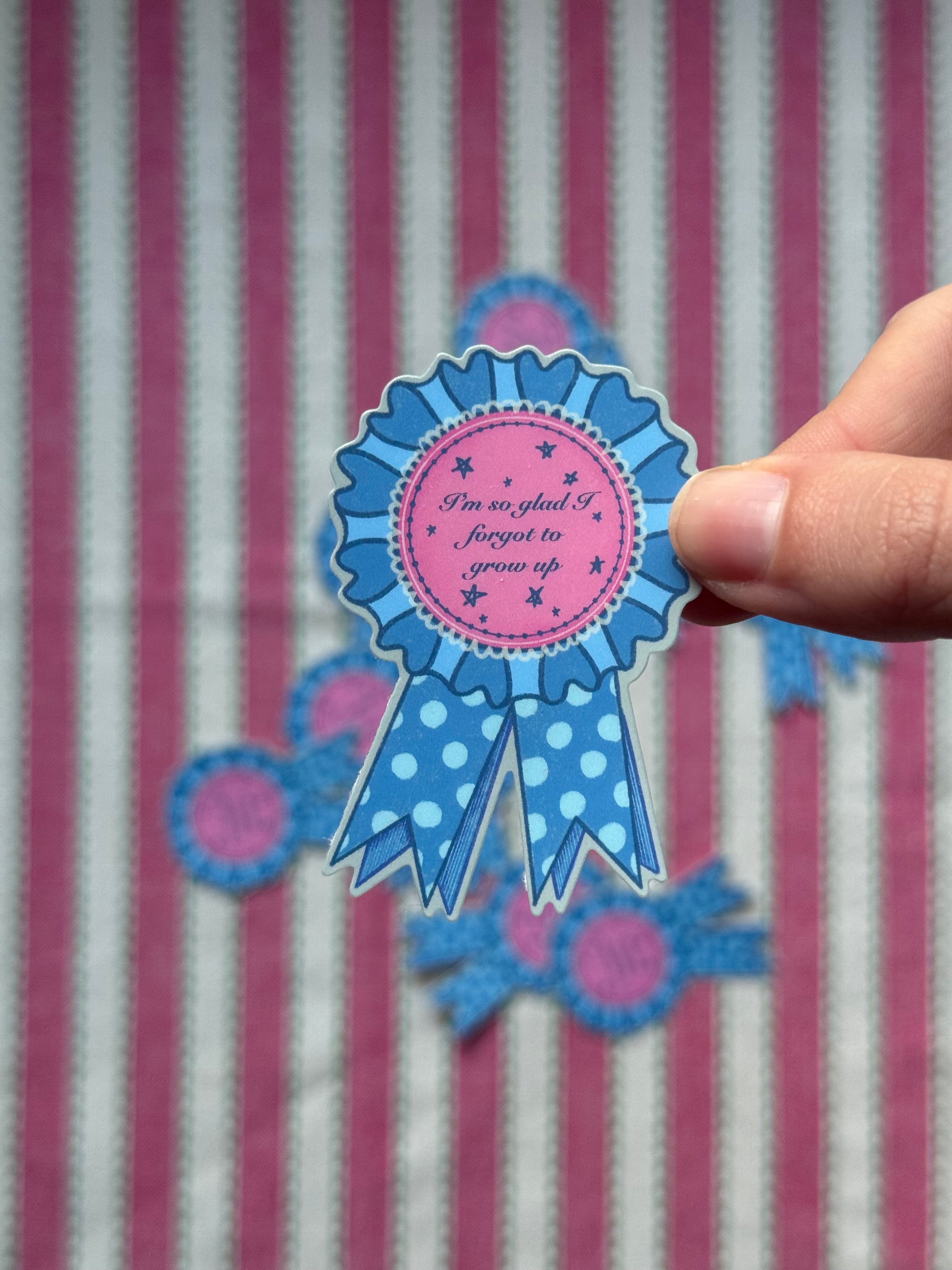 Never Grow Up Die-cut Rosette Sticker
