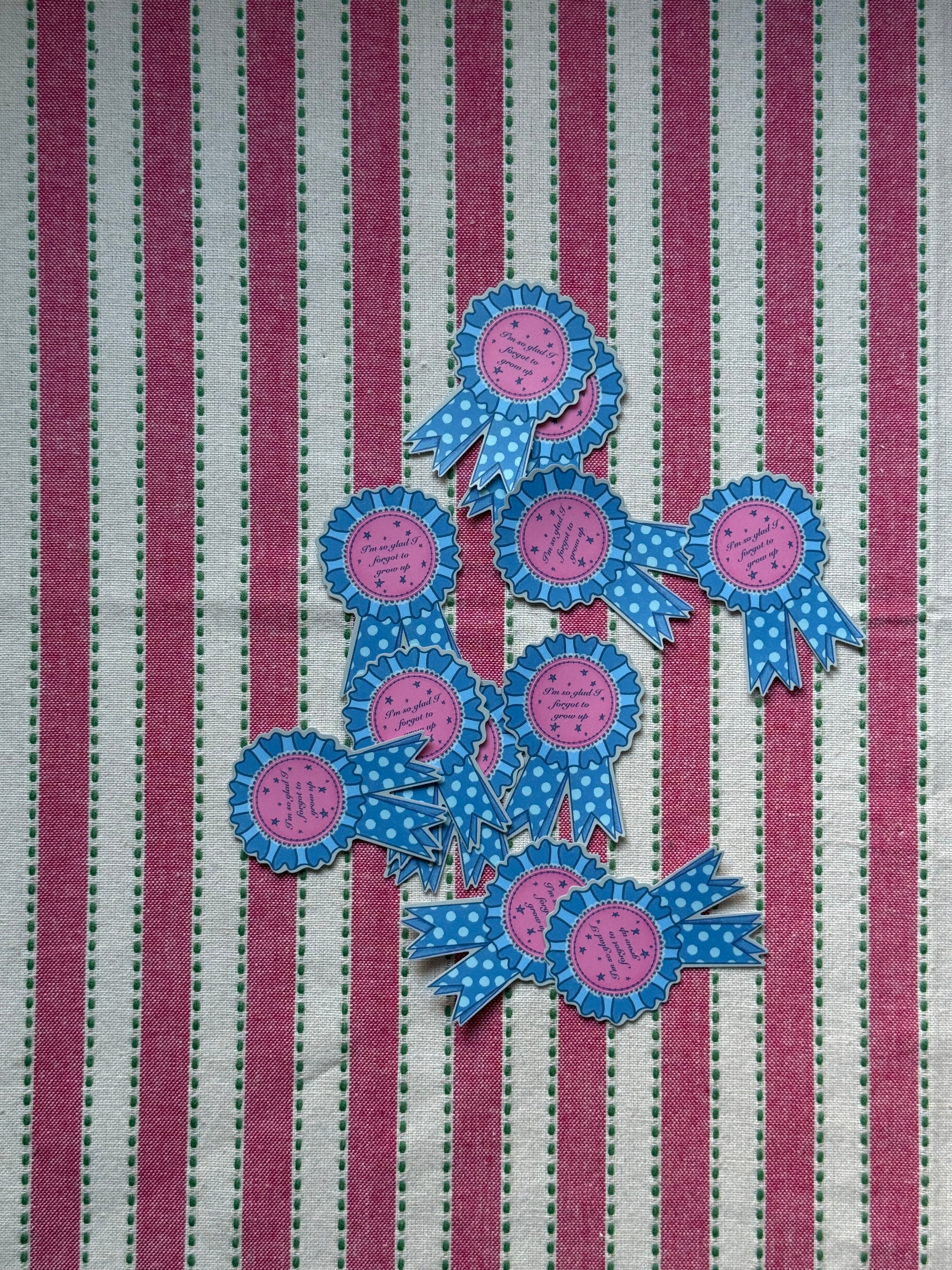 Never Grow Up Die-cut Rosette Sticker